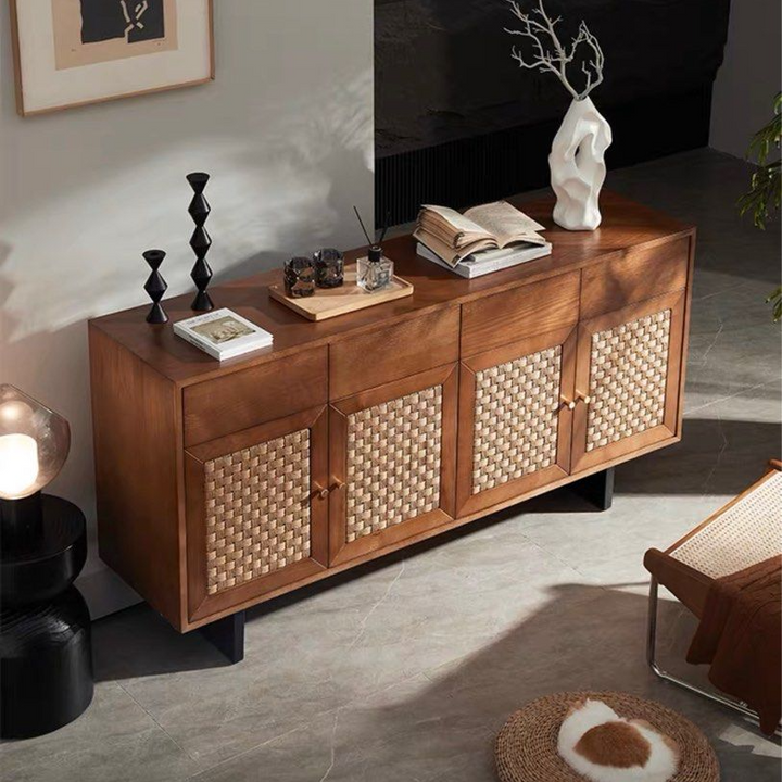 JENNIE Solid Ash Wood Sideboard - Radical Homes Singapore
