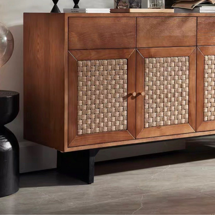 JENNIE Solid Ash Wood Sideboard - Radical Homes Singapore