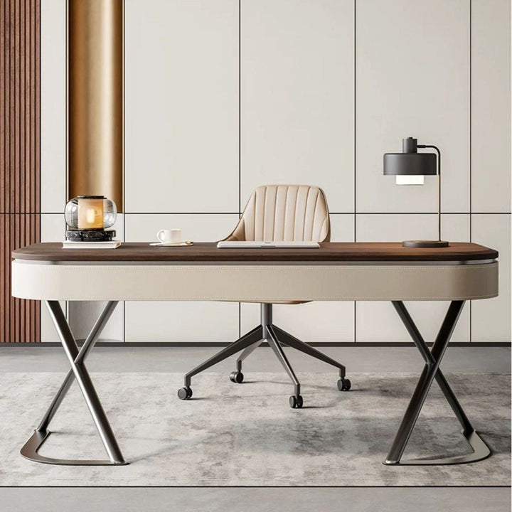 LEROY Modern Walnut Wood Study Desk - Radical Homes Singapore
