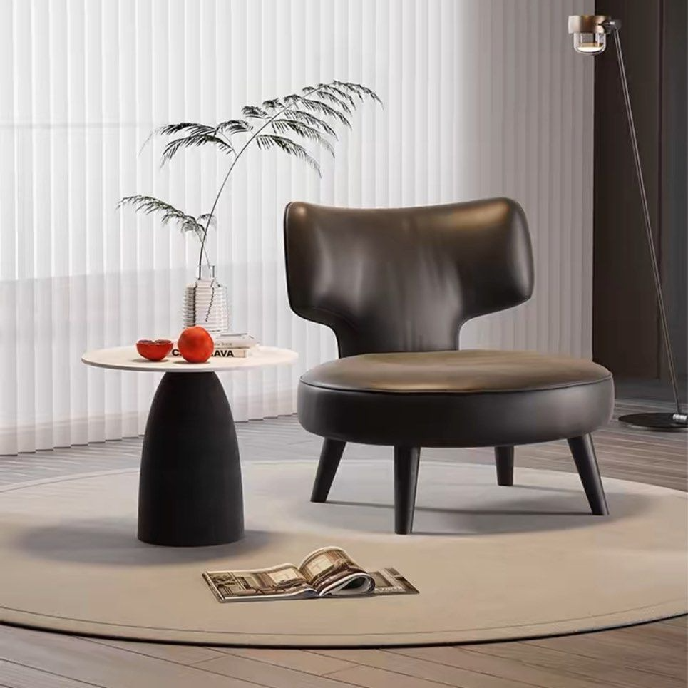 LEAH Modern Leather Lounge Chair - Radical Homes Singapore