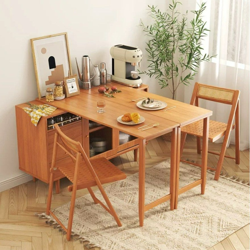 YAMAGUCHI Japandi Solid Wood Dining Table Cabinet - Radical Homes Singapore