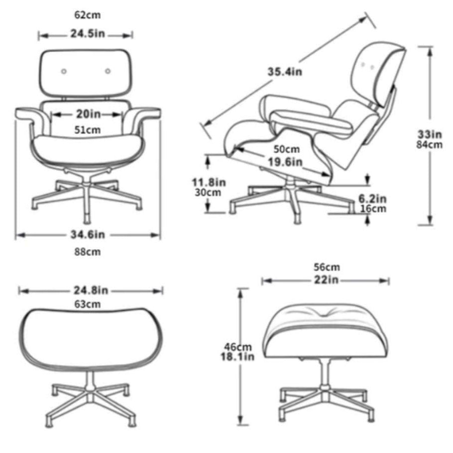 MONDREX Leather Lounge Chair with Ottoman - Cassa Haus Singapore