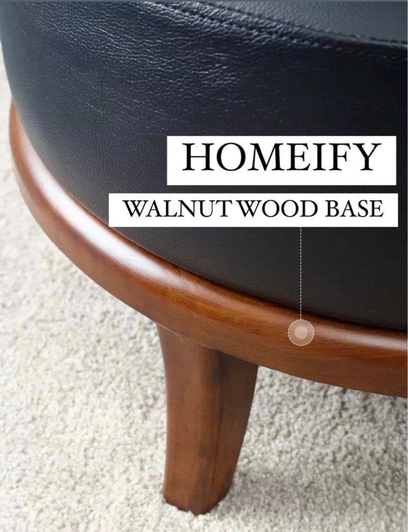 DENZEL Genuine Leather Pouf - Radical Homes Singapore