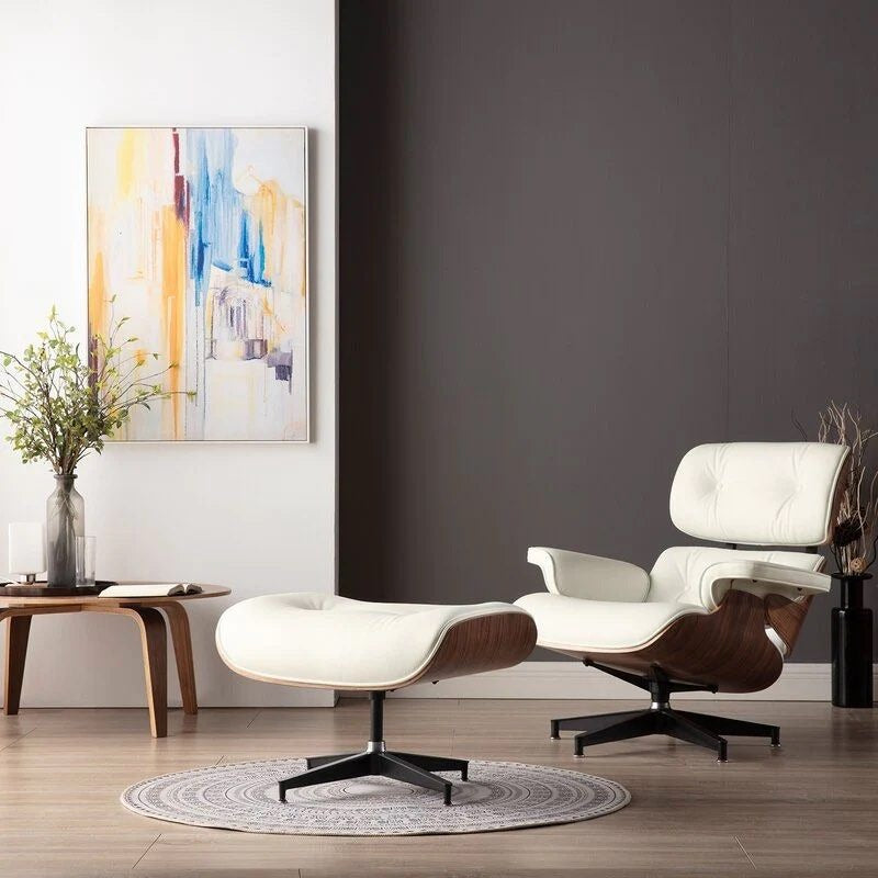 MONDREX Leather Lounge Chair with Ottoman - Cassa Haus Singapore