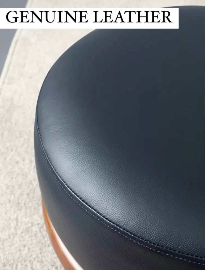 DENZEL Genuine Leather Pouf - Radical Homes Singapore