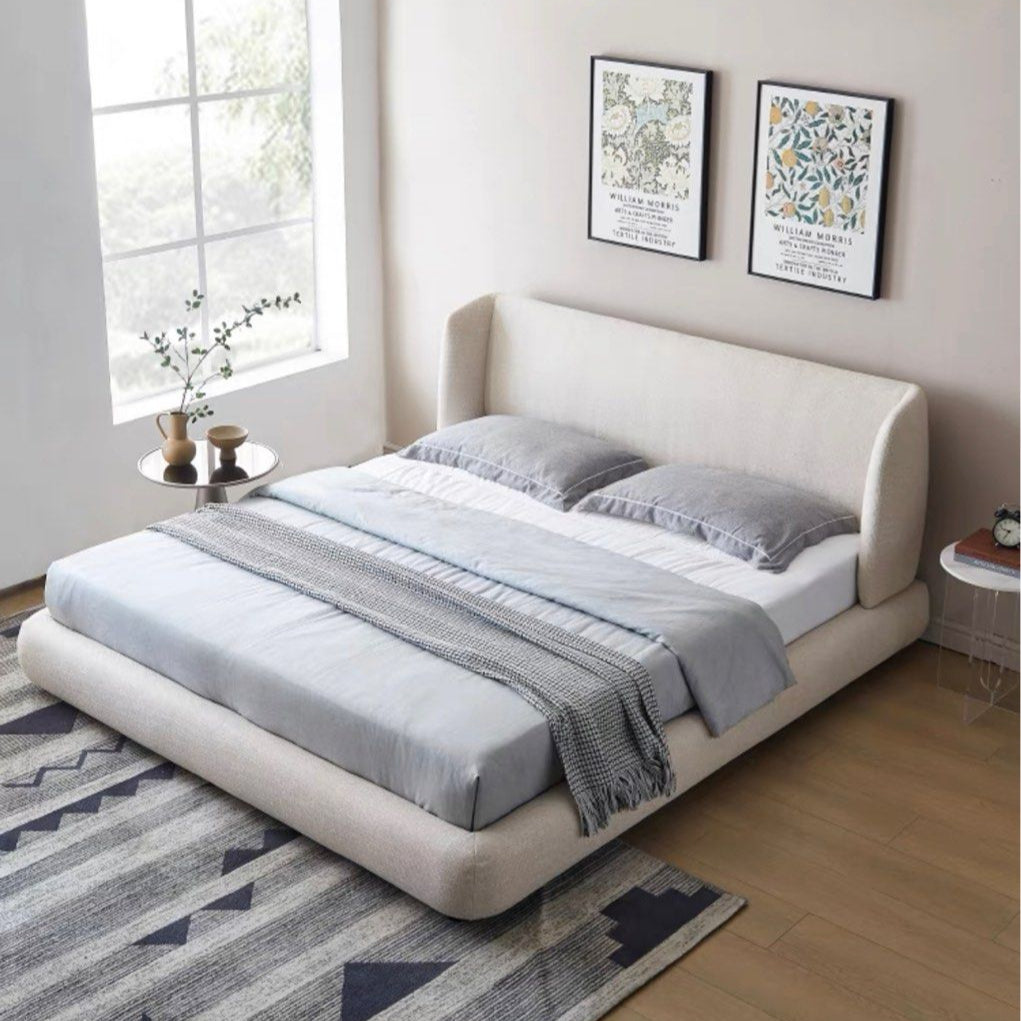 HADELE Modern Linen Bedframe - Radical Homes Singapore