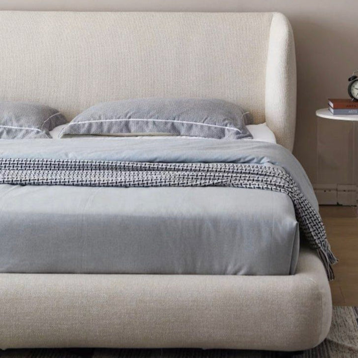 HADELE Modern Linen Bedframe - Radical Homes Singapore