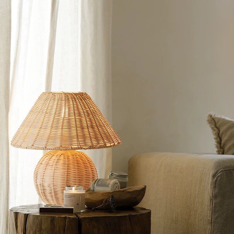 HAFREN Rattan Table Lamp - Radical Homes Singapore