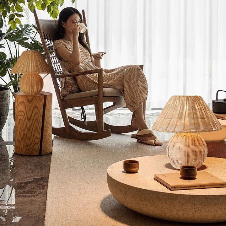 HAFREN Rattan Table Lamp - Radical Homes Singapore