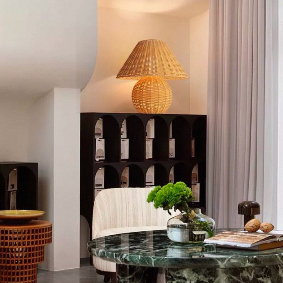 HAFREN Rattan Table Lamp - Radical Homes Singapore