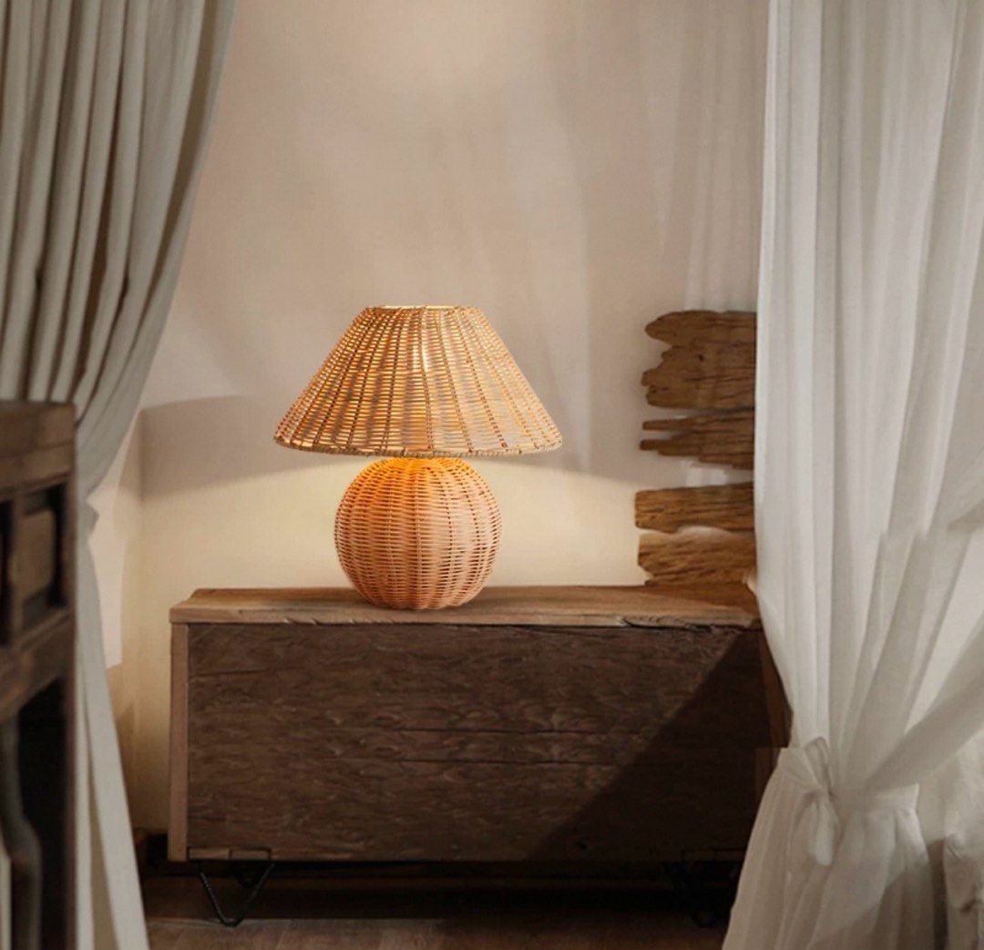 HAFREN Rattan Table Lamp - Radical Homes Singapore
