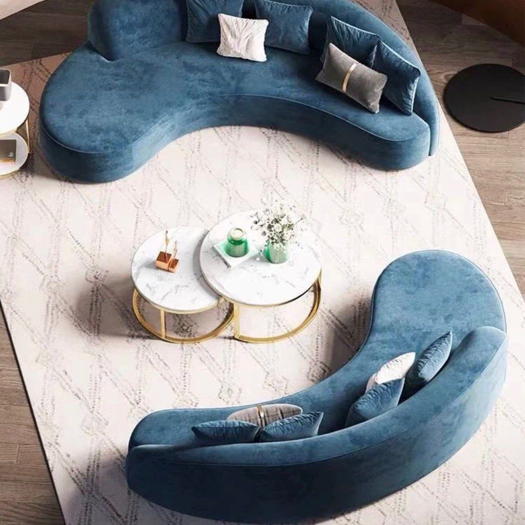 ELLINGTON Modern Curved Velvet Sofa - Cassa Haus Singapore