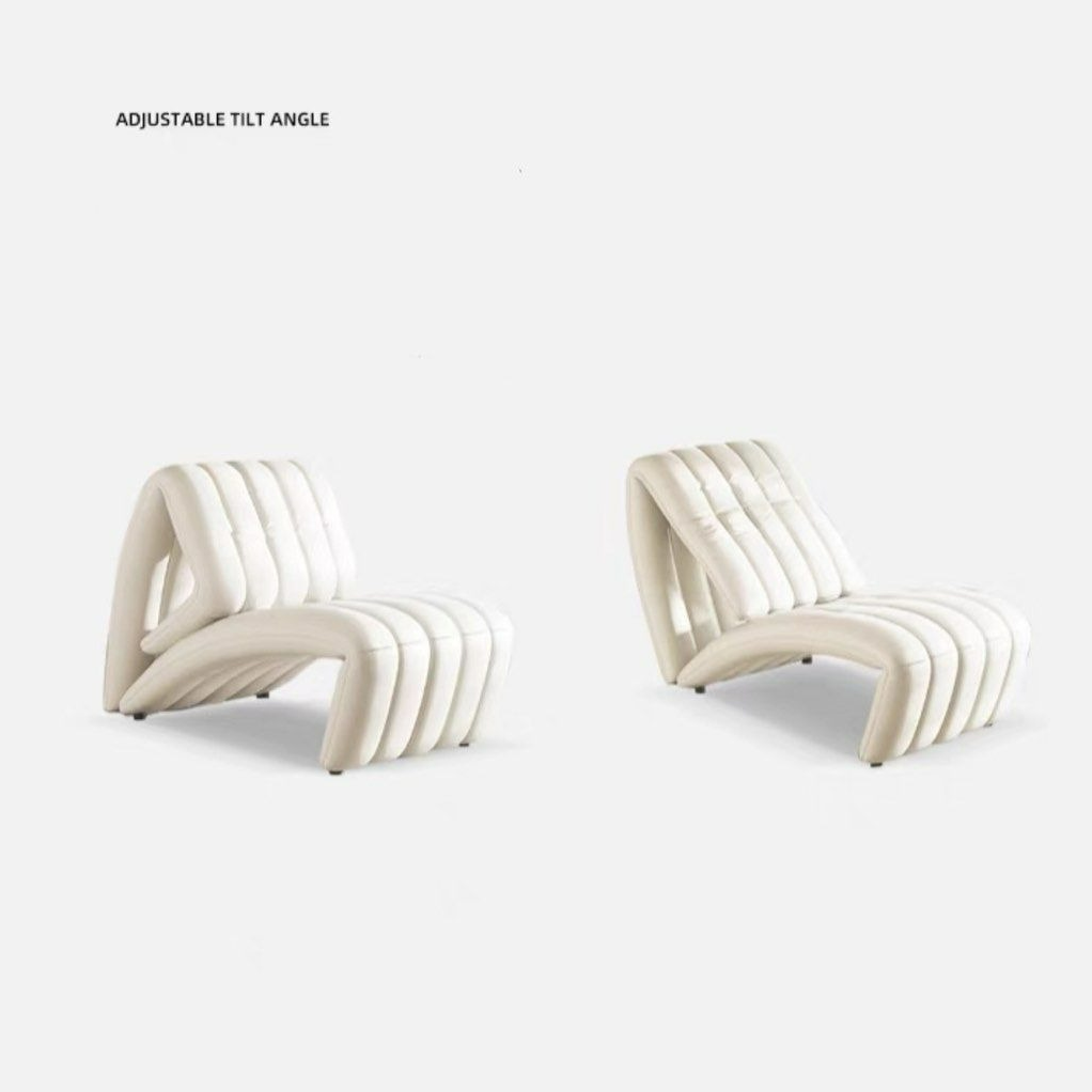 MATTHEW Modern Leather Adjustable Lounge Chair - Radical Homes Singapore