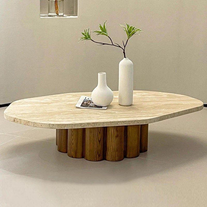 HASOS Modern Travertine Coffee Table - Radical Homes Singapore