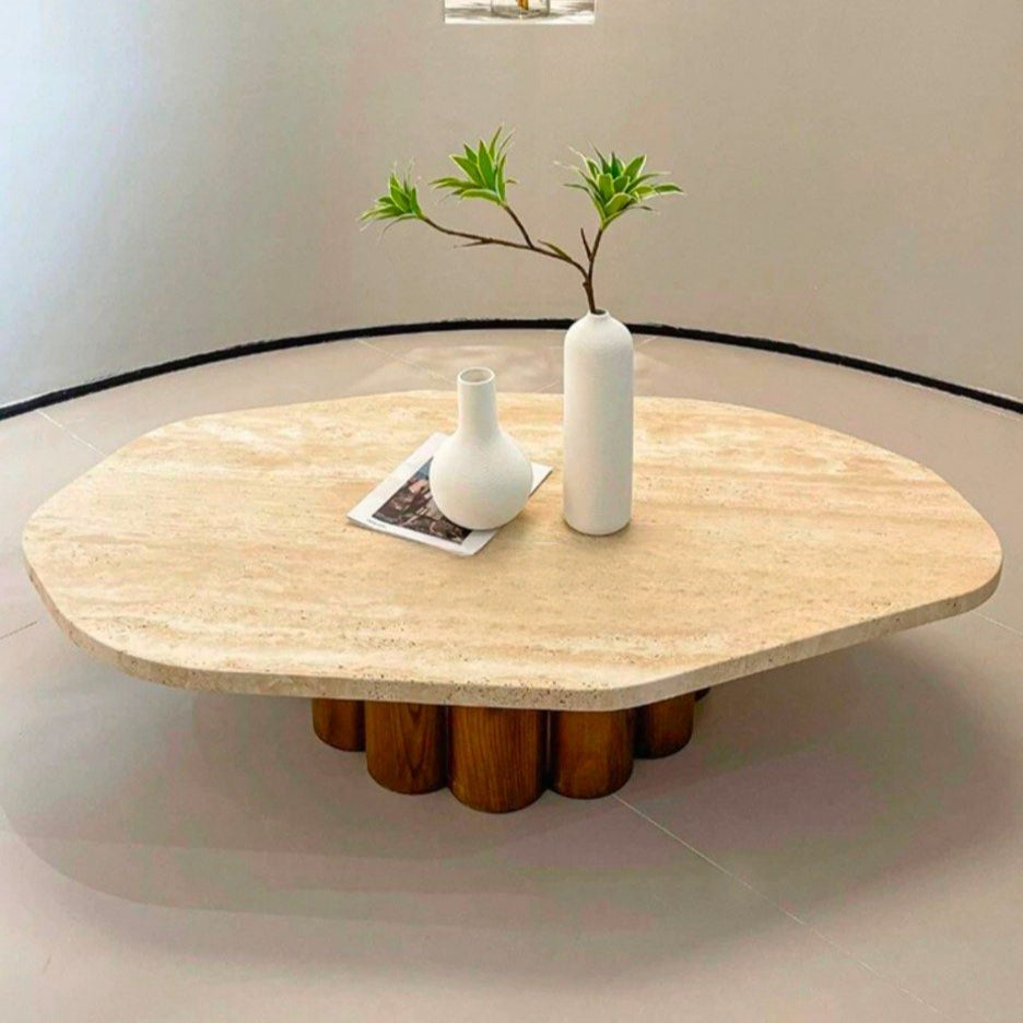 HASOS Modern Travertine Coffee Table - Radical Homes Singapore