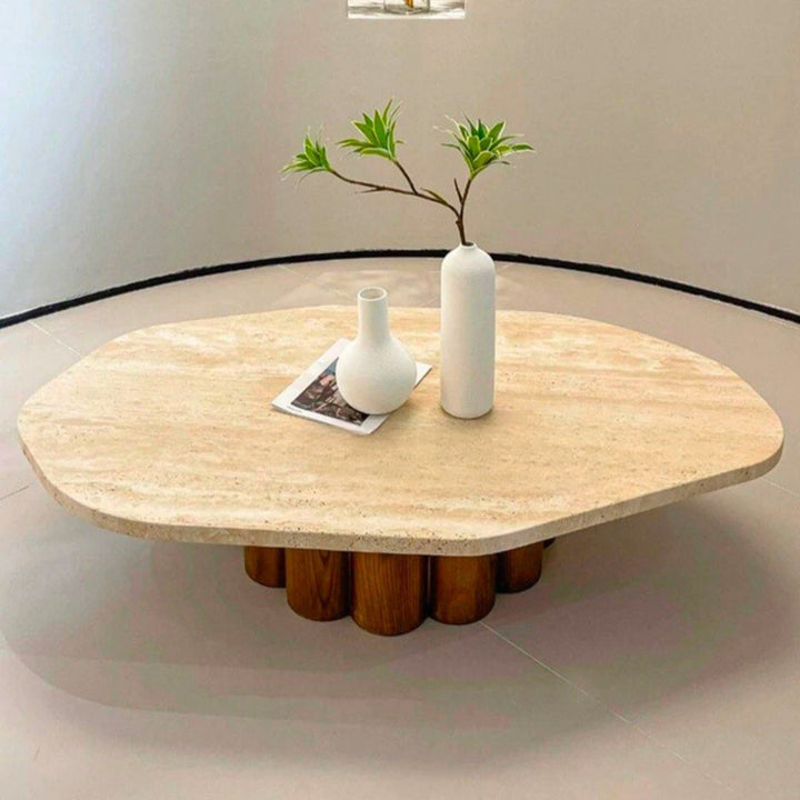 HASOS Modern Travertine Coffee Table - Radical Homes Singapore