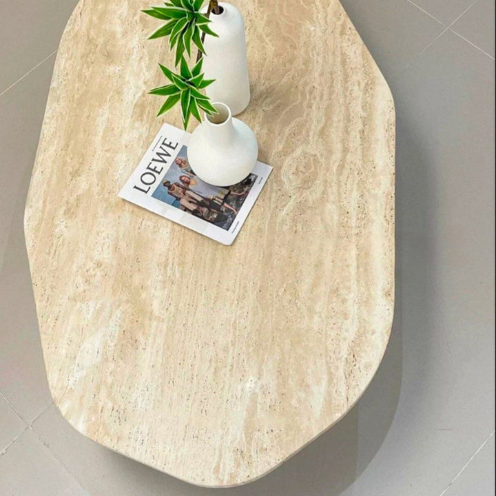 HASOS Modern Travertine Coffee Table - Radical Homes Singapore