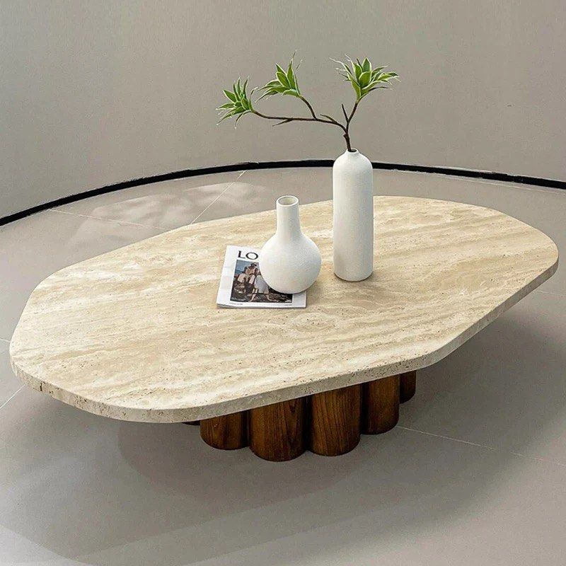 HASOS Modern Travertine Coffee Table - Radical Homes Singapore