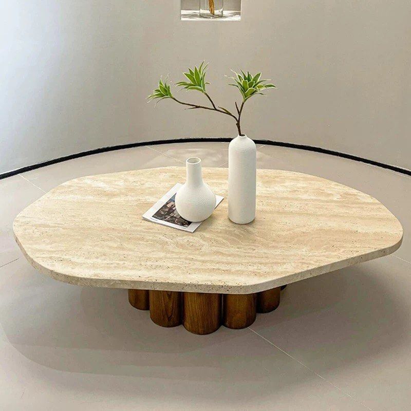 HASOS Modern Travertine Coffee Table - Radical Homes Singapore