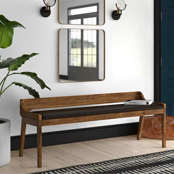 AERITH Rustic Solid Wood Bench - Radical Homes Singapore