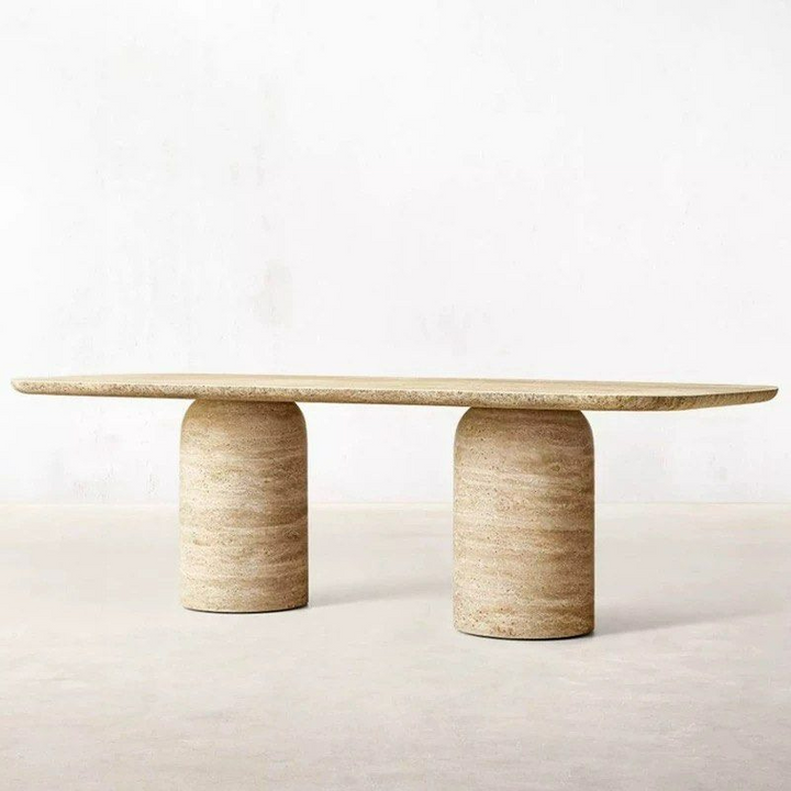 MARGOT Modern Travertine Dining Table - Radical Homes Singapore