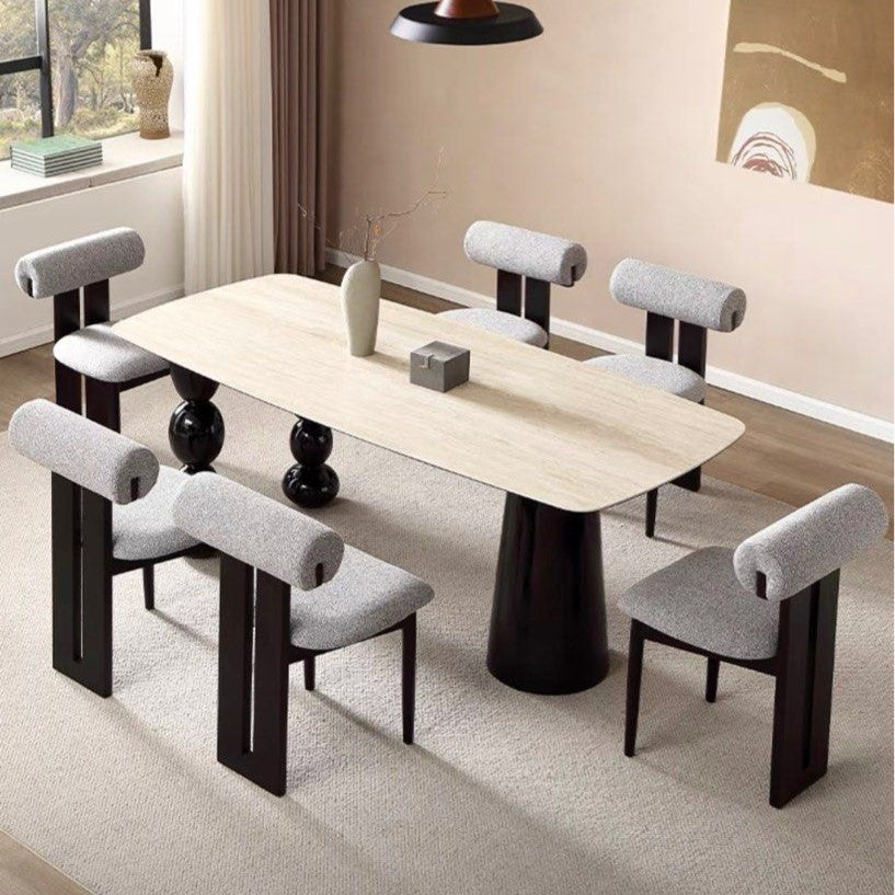PERES Modern Travertine Dining Table - Radical Homes Singapore
