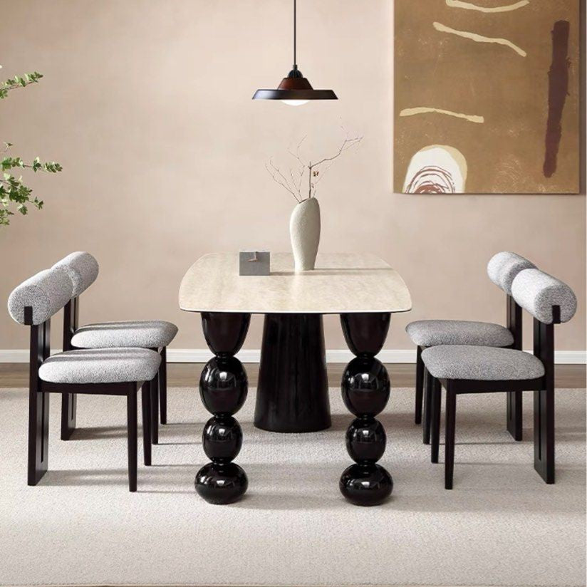 PERES Modern Travertine Dining Table - Radical Homes Singapore