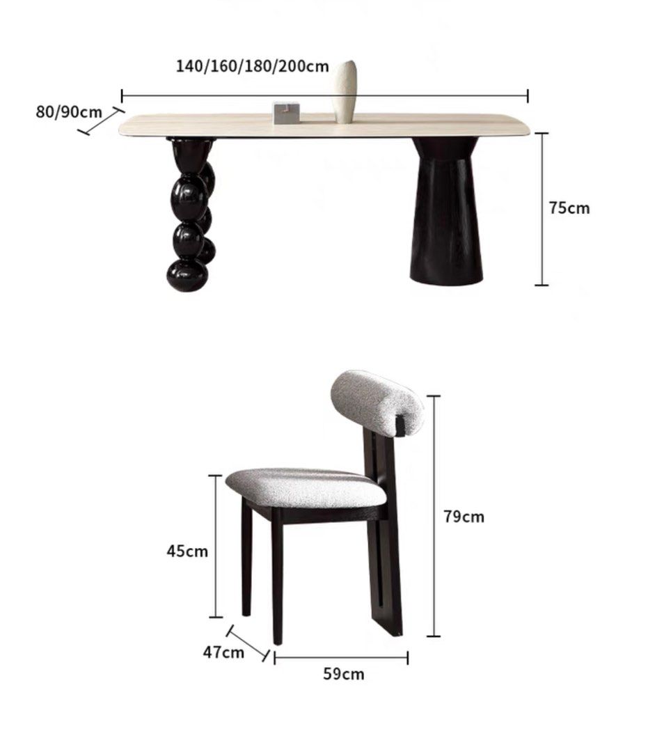 PERES Modern Travertine Dining Table - Radical Homes Singapore