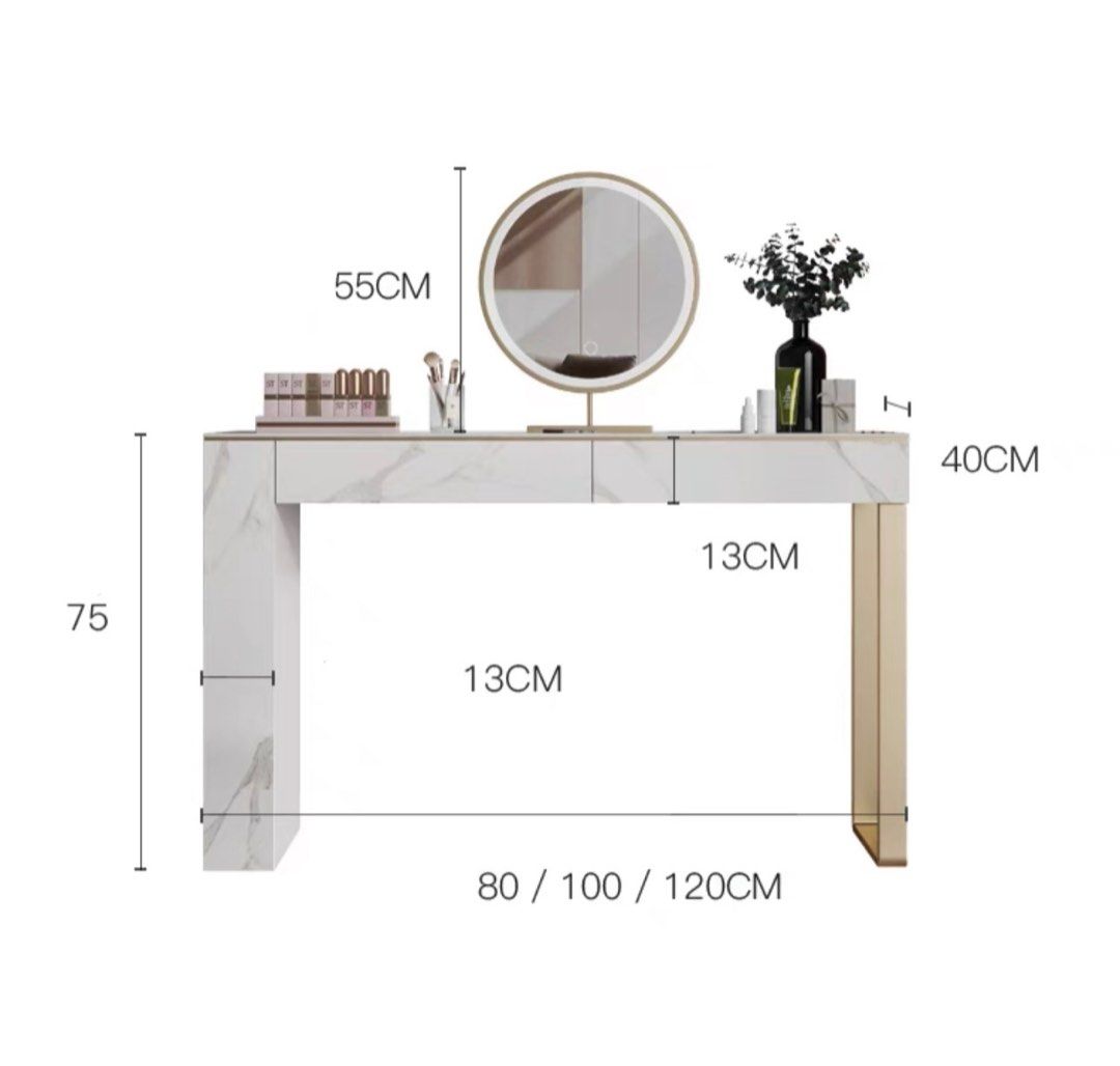 KERAVIQ Modern Sintered Stone Vanity Table - Cassa Haus Singapore