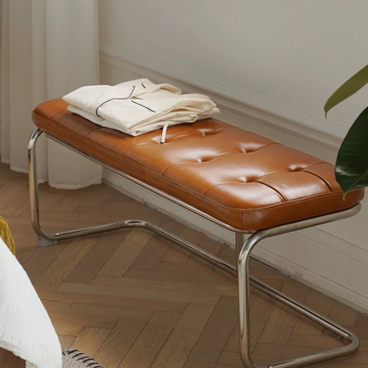 FABIOLA Leather Bench & Ottoman - Radical Homes Singapore
