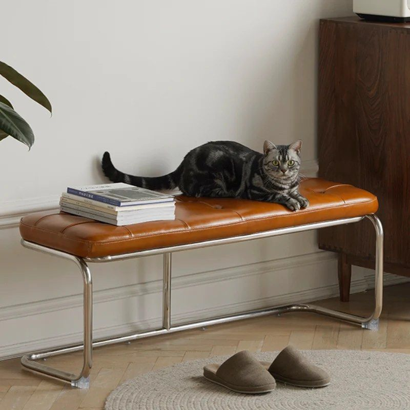FABIOLA Leather Bench & Ottoman - Radical Homes Singapore