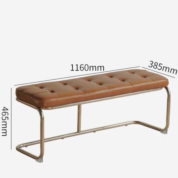 FABIOLA Leather Bench & Ottoman - Radical Homes Singapore