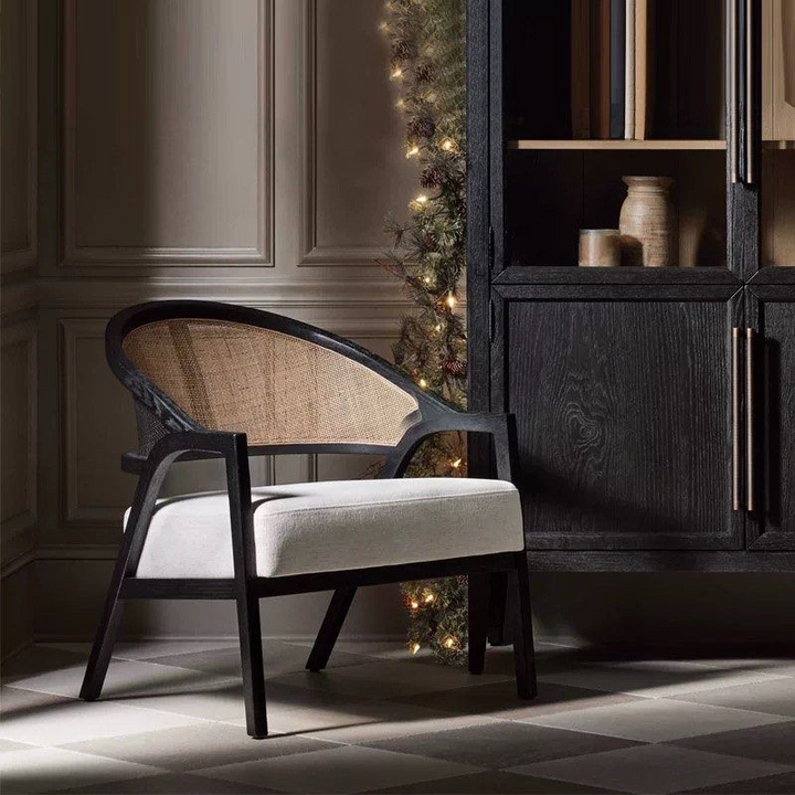 SIENNA Rustic Solid Wood Lounge Chair - Radical Homes Singapore