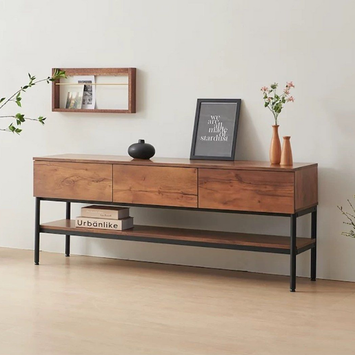 QARVEXIN Industrial Solid Wood TV Console - Cassa Haus Singapore