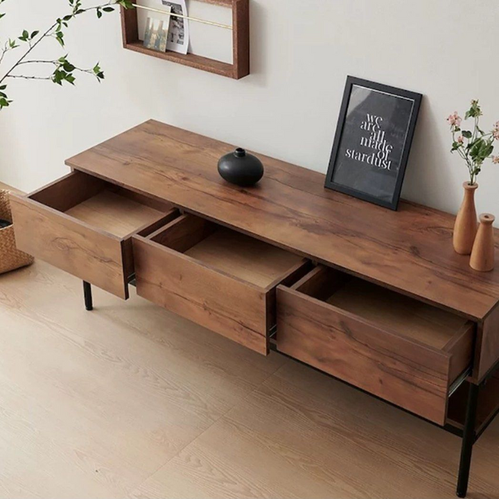 QARVEXIN Industrial Solid Wood TV Console - Cassa Haus Singapore