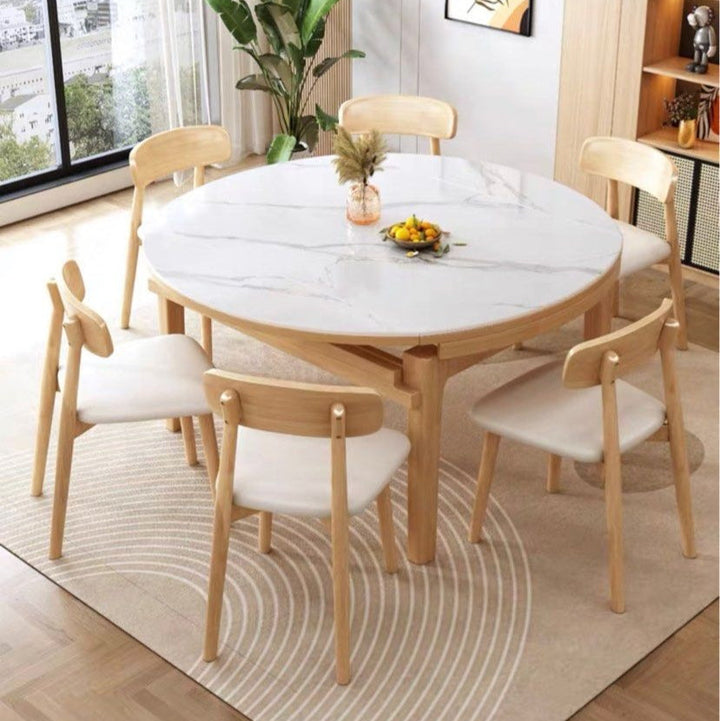 CARMONA Modern Extendable Round Dining Table - Radical Homes Singapore
