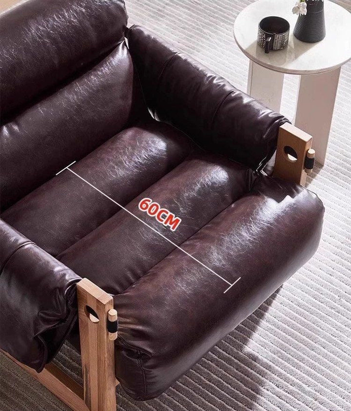 PATHY Modern Oil Wax Leather Lounge Chair - Cassa Haus Singapore