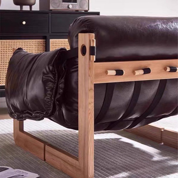 PATHY Modern Oil Wax Leather Lounge Chair - Cassa Haus Singapore
