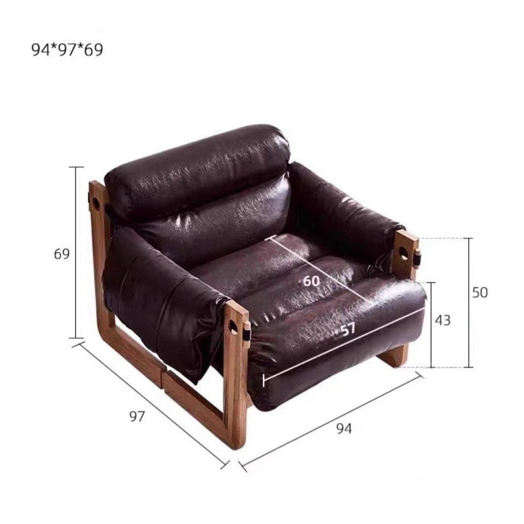 PATHY Modern Oil Wax Leather Lounge Chair - Cassa Haus Singapore