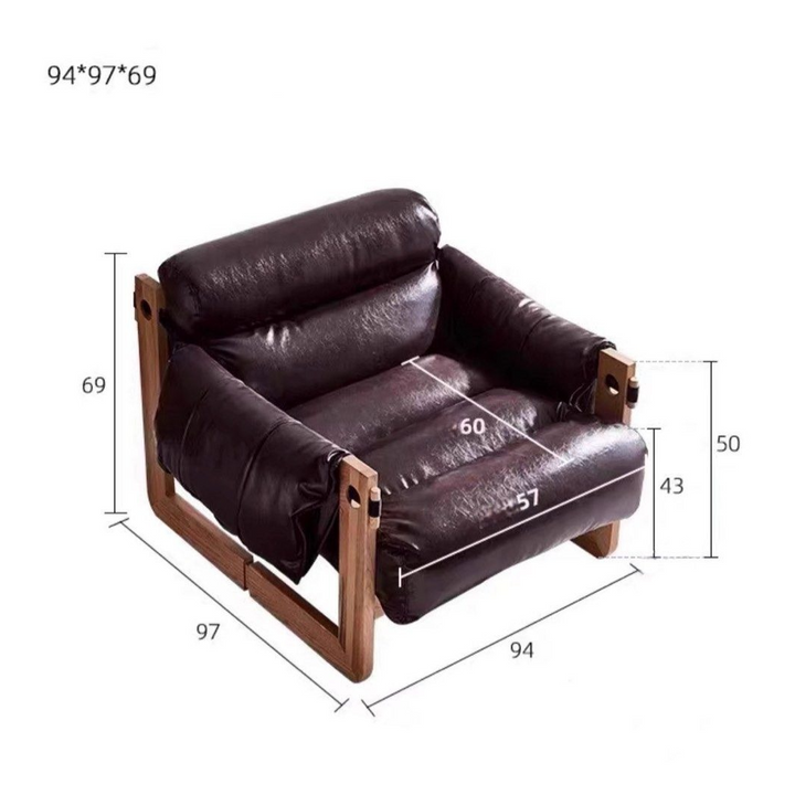 PATHY Modern Oil Wax Leather Lounge Chair - Cassa Haus Singapore