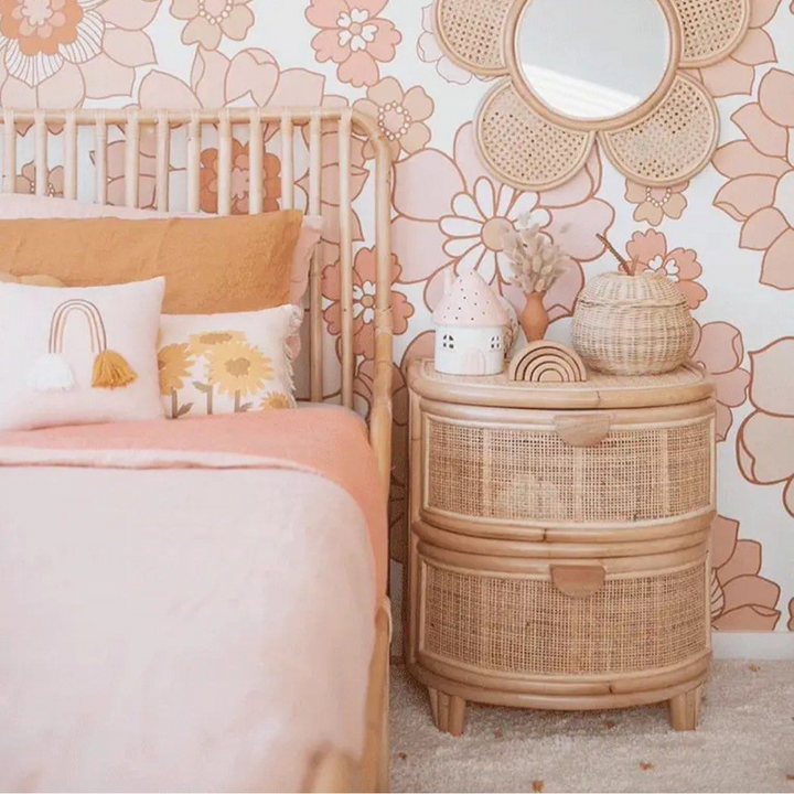 HOSZIE Japandi Rattan Bedside Table - Radical Homes Singapore