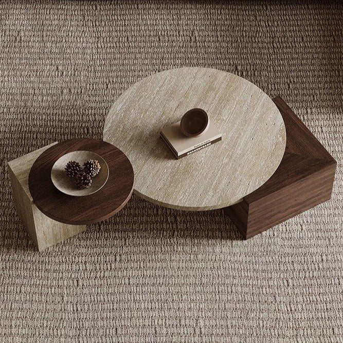 HUDURE Modern Travertine Coffee Tables - Radical Homes Singapore