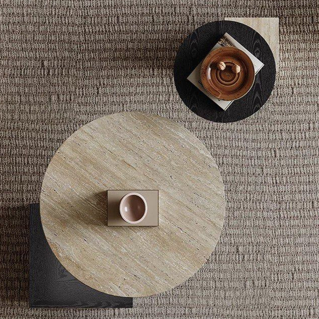 HUDURE Modern Travertine Coffee Tables - Radical Homes Singapore