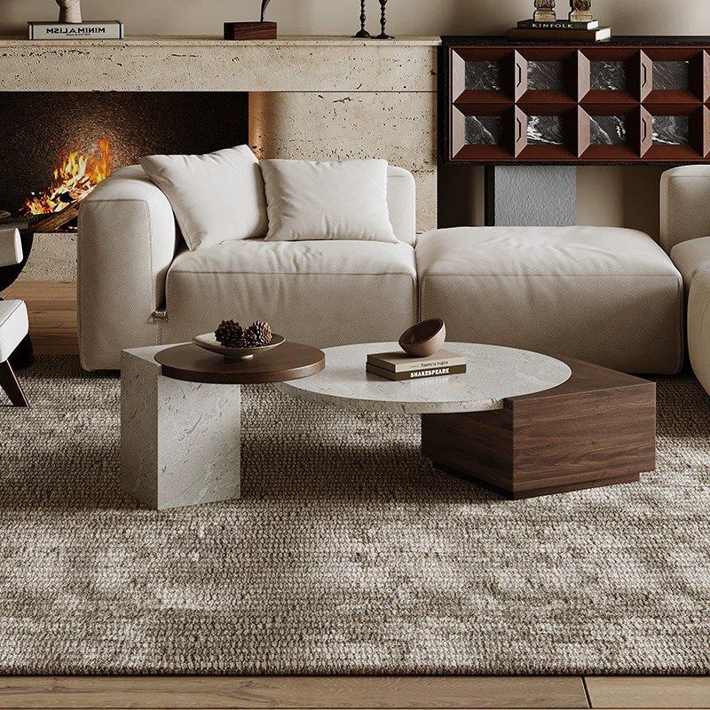 HUDURE Modern Travertine Coffee Tables - Radical Homes Singapore