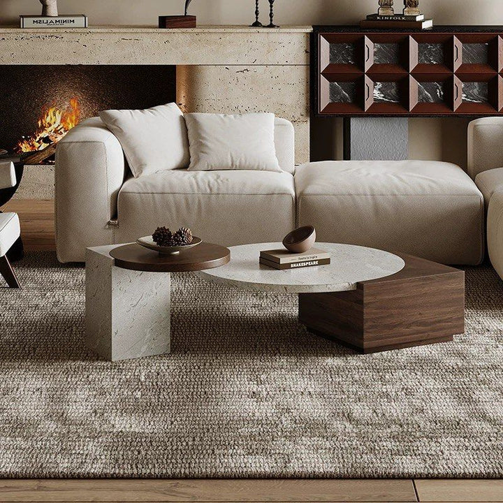 HUDURE Modern Travertine Coffee Tables - Radical Homes Singapore