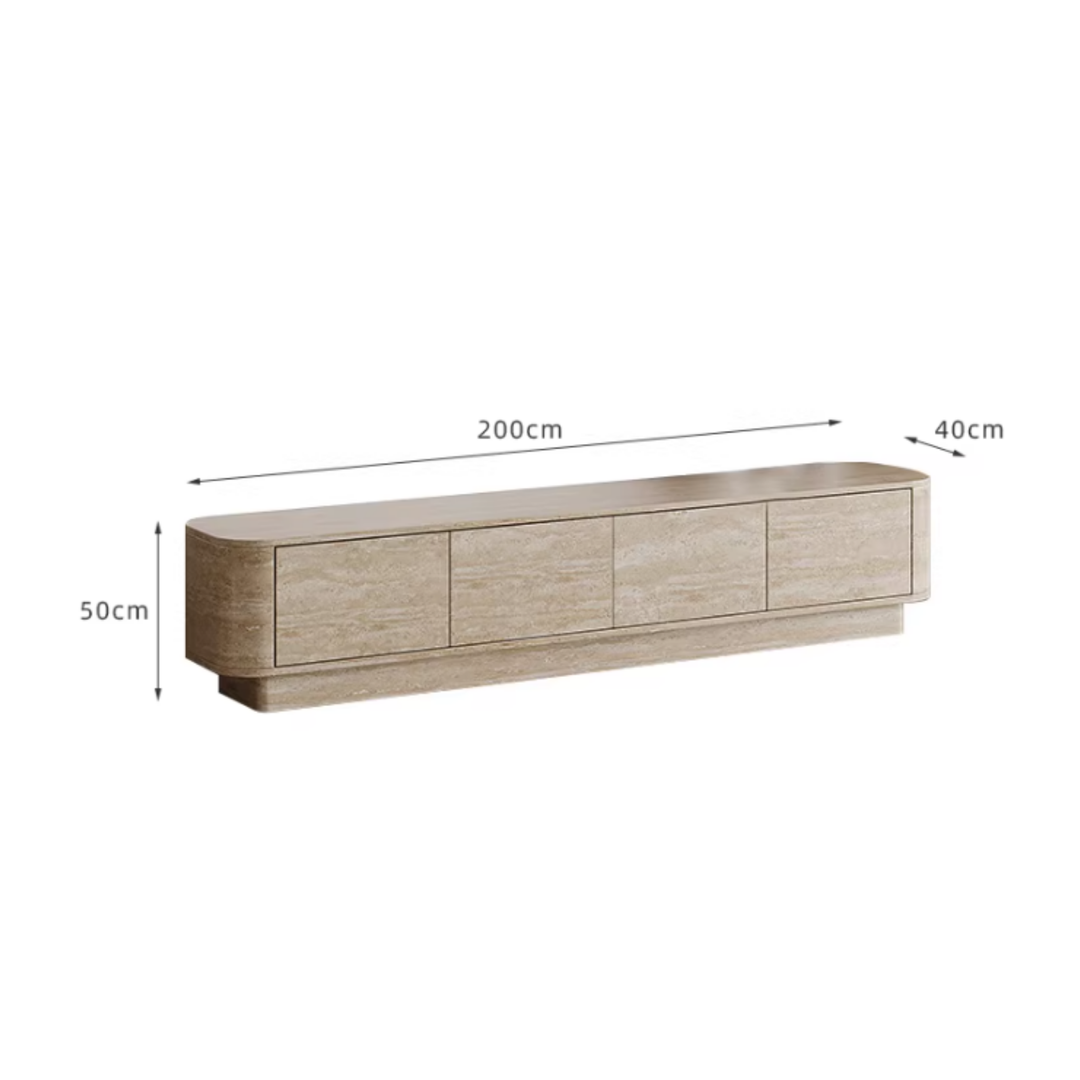 TERRAEN Natural Travertine TV Console - Cassa Haus Singapore
