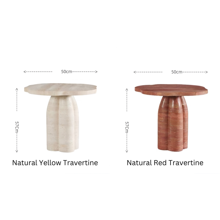 CALYRA Modern Travertine Side Table - Cassa Haus Singapore
