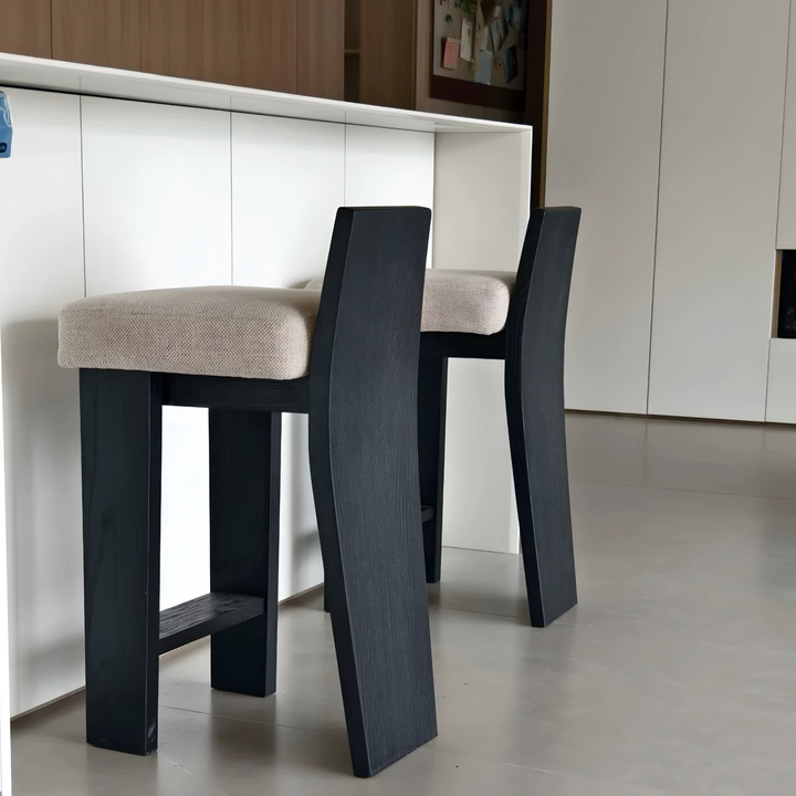 ISENVAR Modern Solid Wood Bar Stool