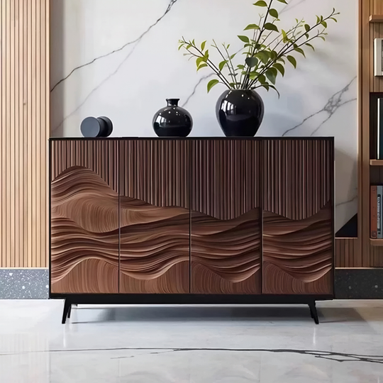 ONDREL Rustic Walnut Wood Sideboard - Cassa Haus Singapore