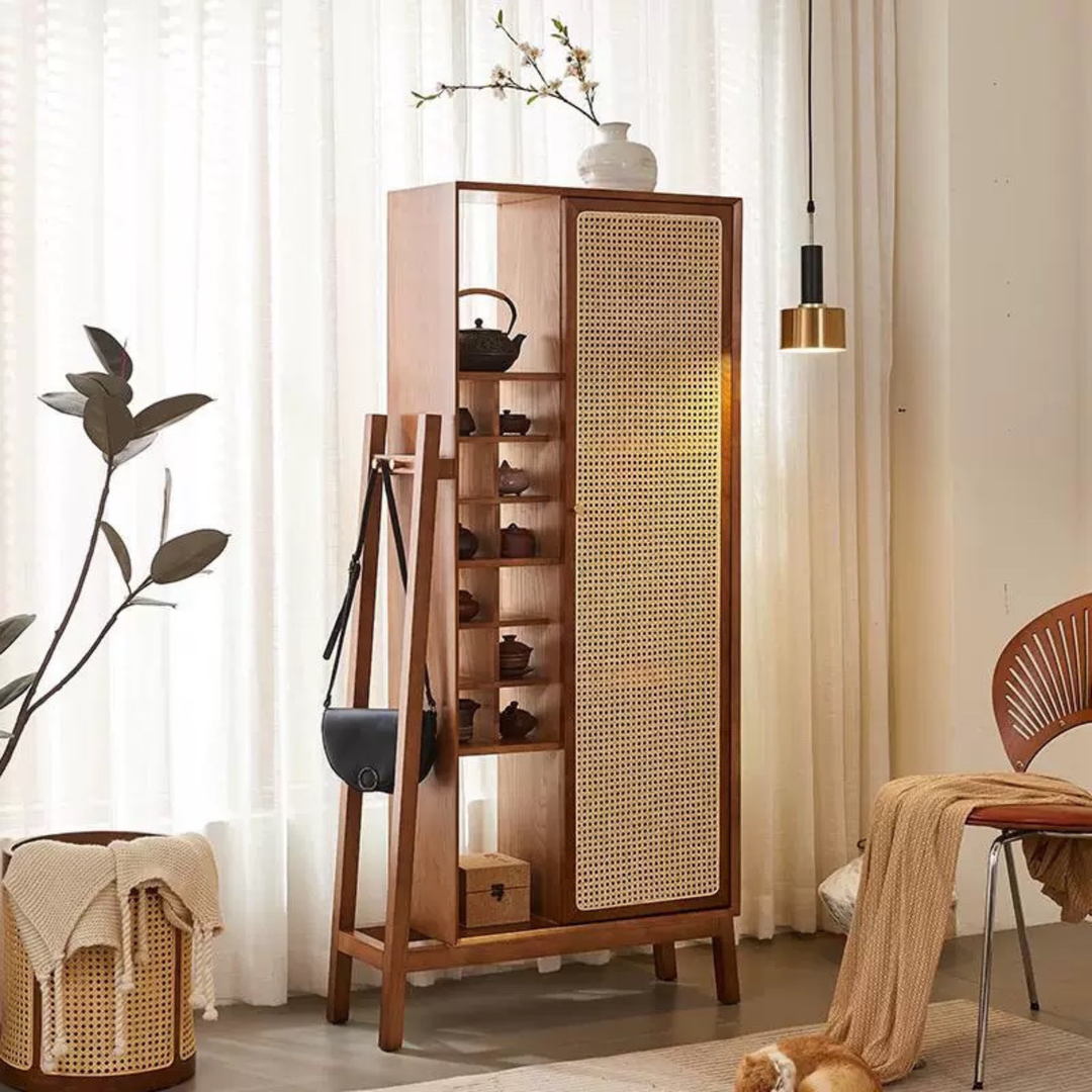 RANOKI Rattan Display Cabinet